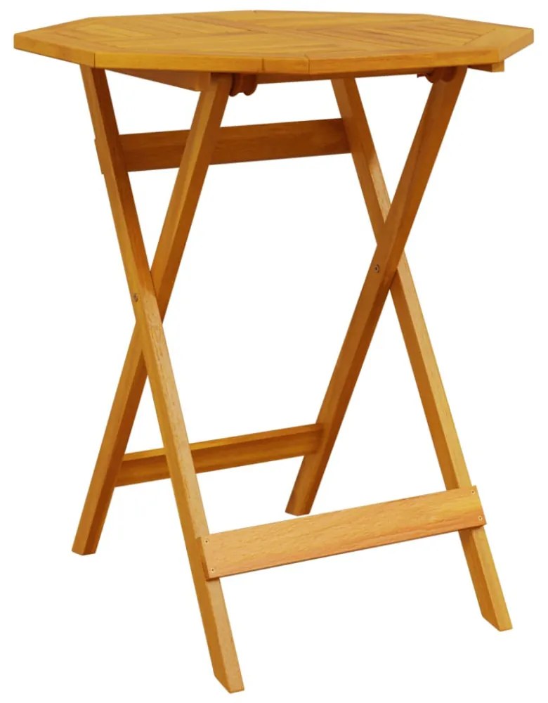 tömör akácfa összecsukható kerti asztal Ø70x75 cm