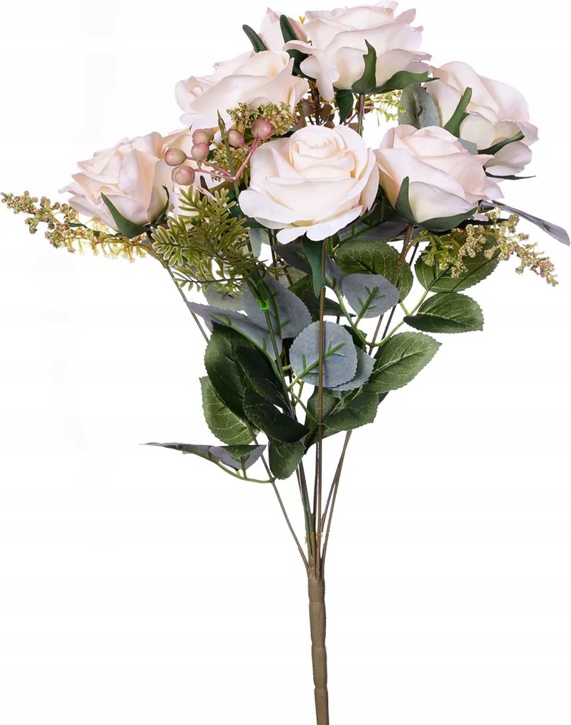 Rózsacsokor váza kompozíció aranyos színes műcsokrok