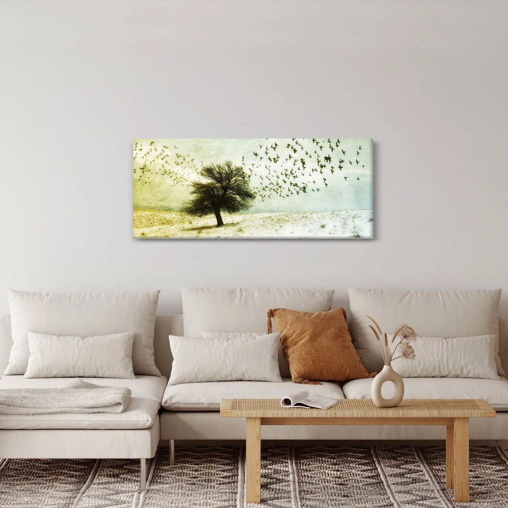 Kép - Festett madárállomány (120x50 cm)