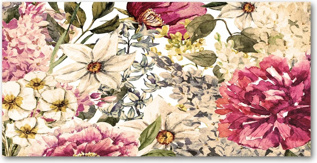 Konyhai panel Virágos mintás 100x50 cm Ragasztó