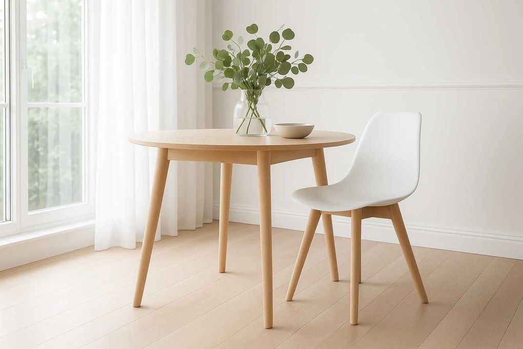 Fehér KITO szék bükkfa lábakkal