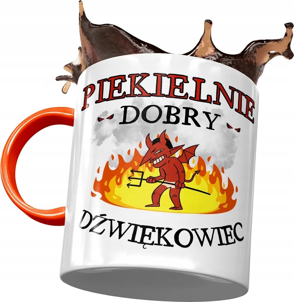 Narancssárga bögre a hangmérnöknek Pokolian jó, fényképes nyomtatással