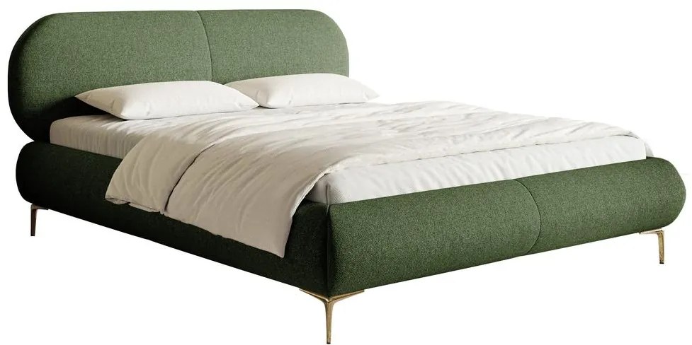 Franciaágy 140 cm Octave 140B (ágyráccsal) (oliva + arany). 1100012