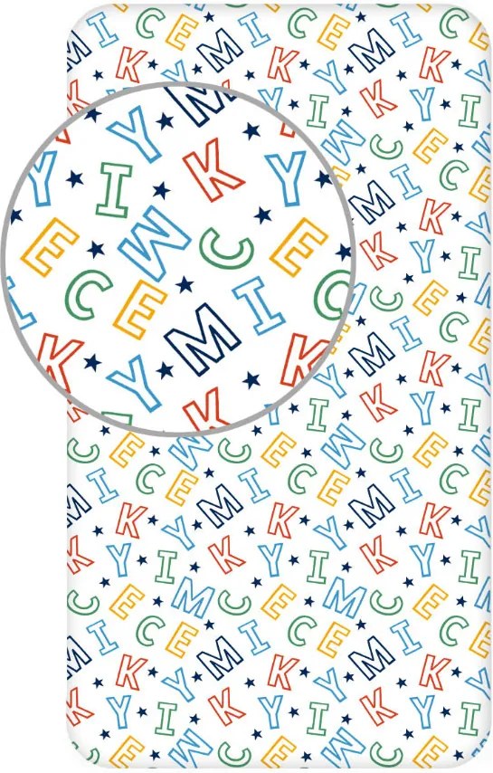 Disney Mickey Letters gumis lepedő 90x200 cm