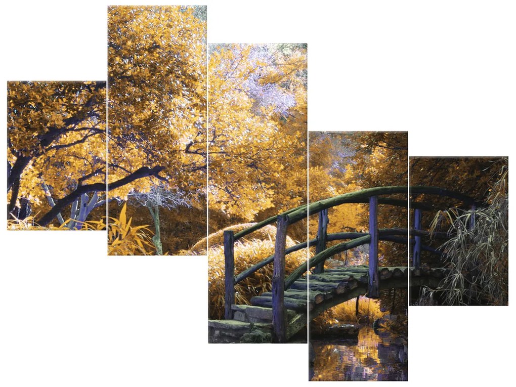 Gario Vászonkép Japán aranykert - 5 részes Méret: 150 x 70 cm