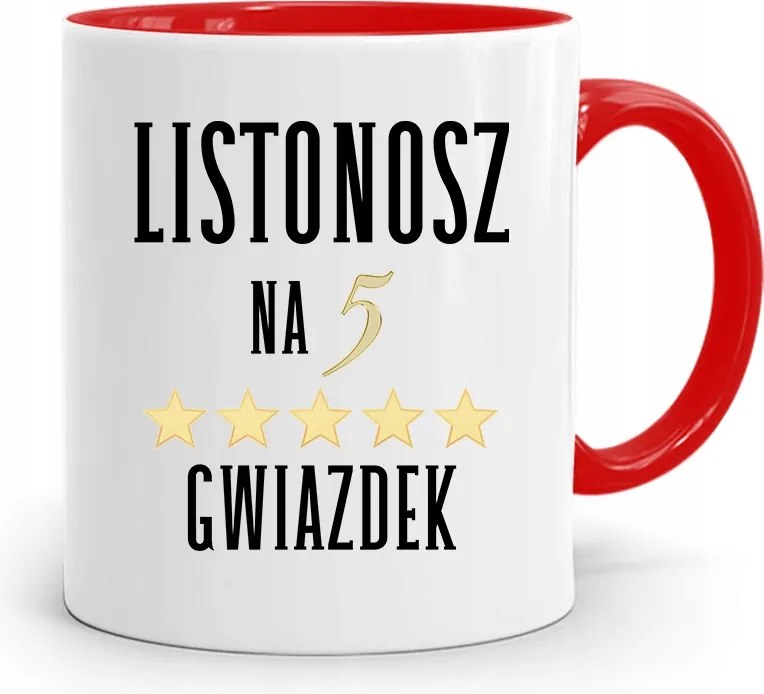 Piros Bögre Ajándék Postásnak Ötös Nyomtatott Fényképpel