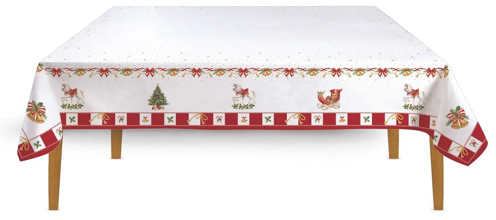 Karácsonyi pamut nagy asztalterítő 250x145 cm Christmas Tale