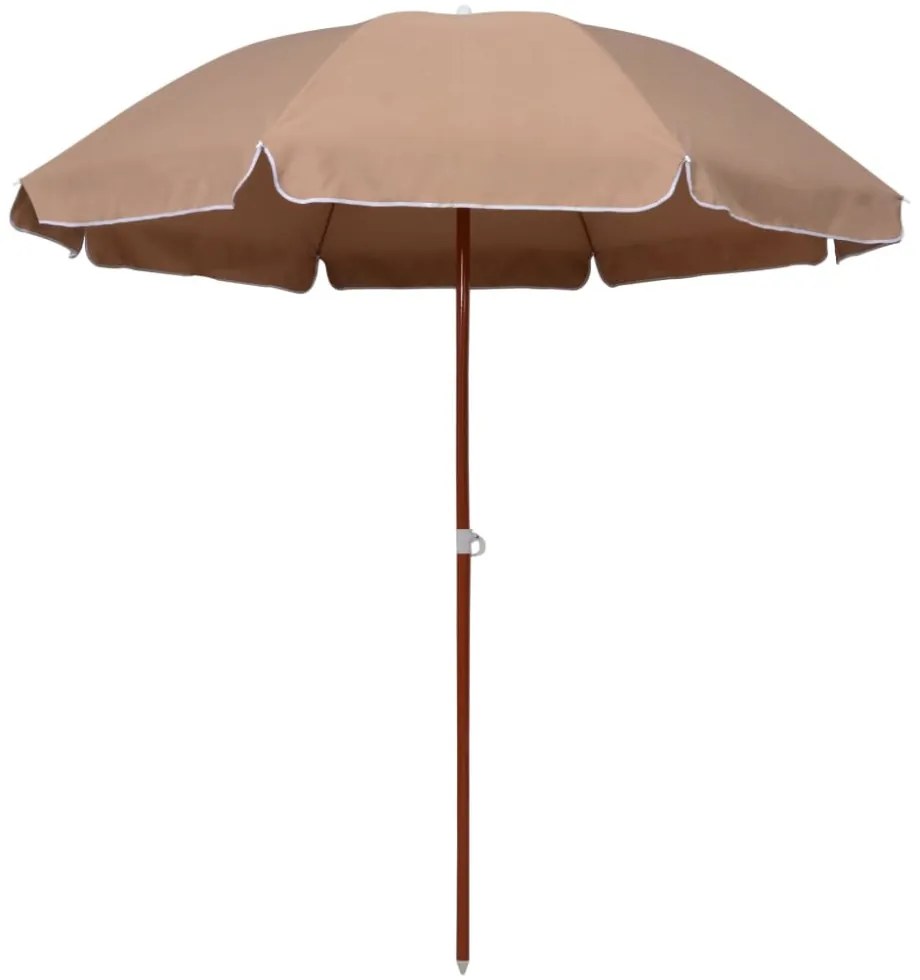 tópszínű napernyő acélrúddal 240 cm