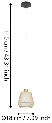 Eglo 900896 - Csillár zsinóron CIUDADELA 1xE27/40W/230V