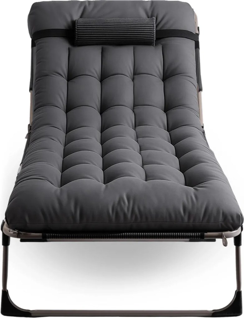 Leżak Ogrodowy Łóżko Polowe VENUS Szare