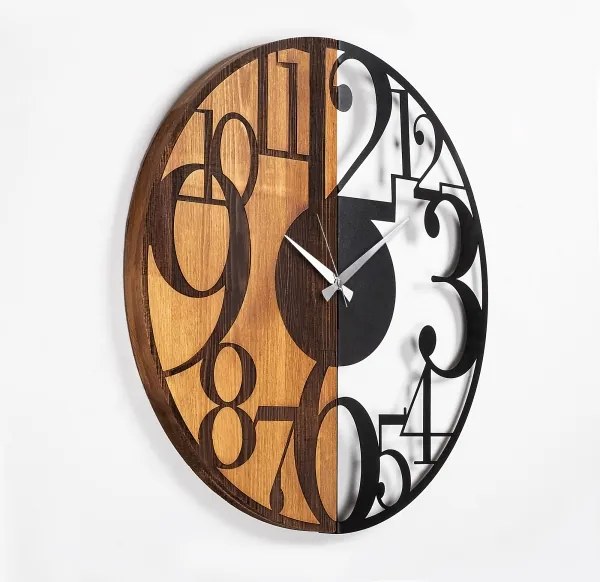 Fali óra 56 cm átmérő, 1xAA, fa/fém kivitel