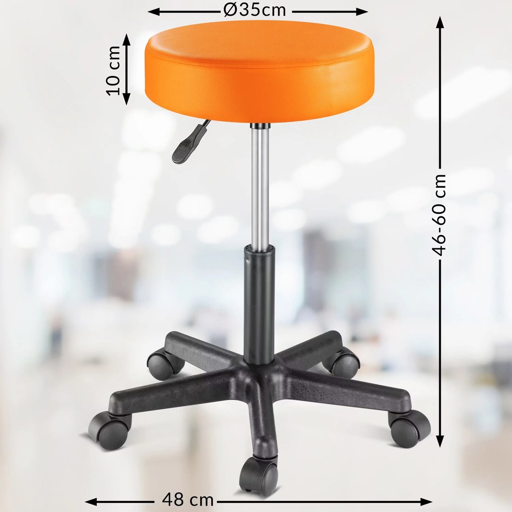 Casaria® Gurulós puff - narancssárga