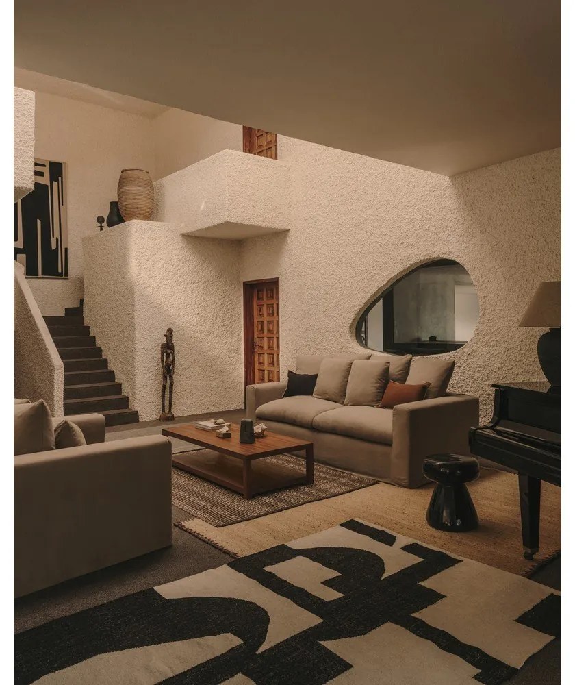 Bézs len kanapé 240 cm Nora – Kave Home