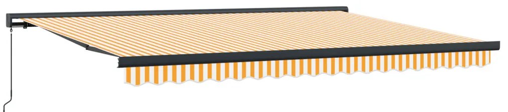 Kézi behúzható napellenző narancssárga és fehér 450x300 cm