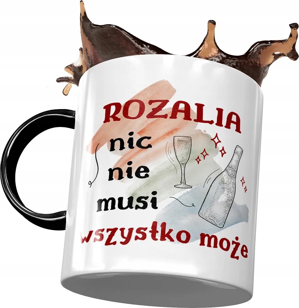 Fekete Bögre Rozáliának Barátnőknek Ajándék Nyomtatott Fotóval