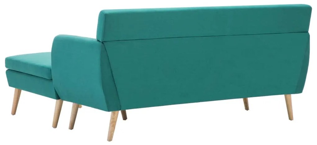 L-alakú zöld szövet kanapé 171,5 x 138 x 81,5 cm