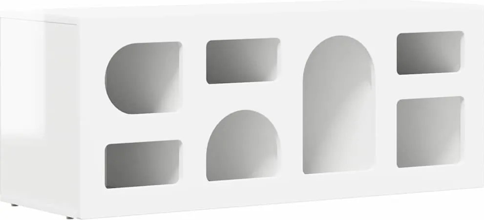 vidaXL TV szekrény Magas Fényű Fehér 100 x 35 x 40 cm Faanyag