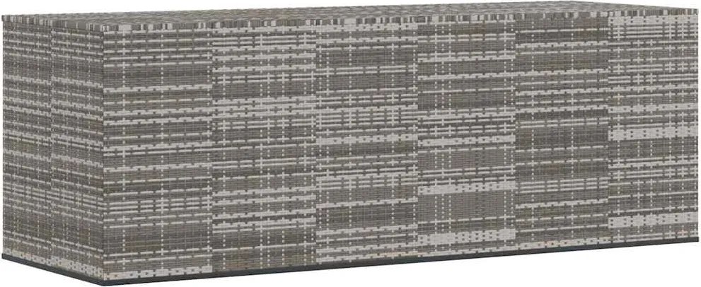 vidaXL szürke polyrattan kerti párnatartó doboz 291 x 100,5 x 104 cm