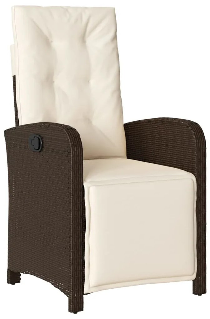 7 részes barna polyrattan kerti étkezőgarnitúra párnával