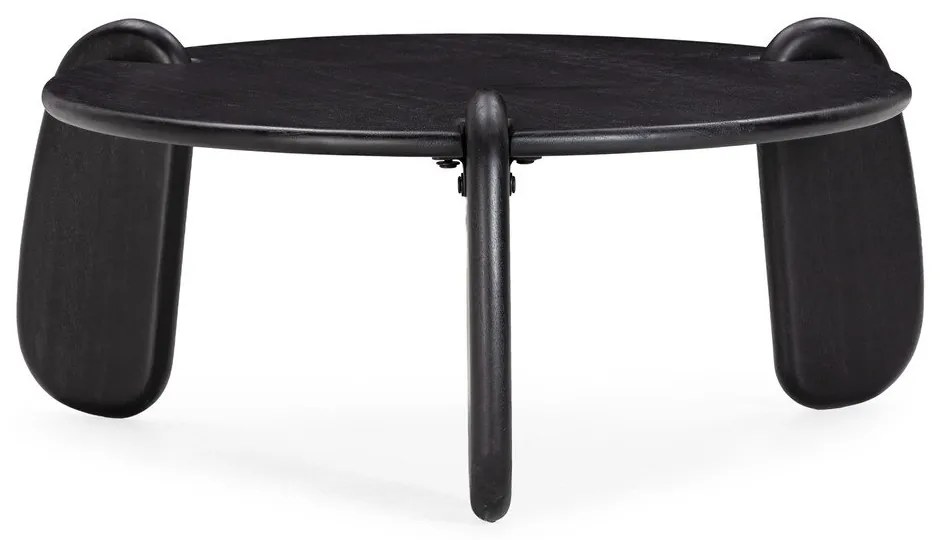 Fekete mangófa kerek dohányzóasztal ø 80 cm Tamira – MOME