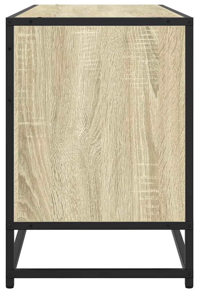 sonoma tölgy színű szerelt fa és fém TV-szekrény 100x35x50 cm