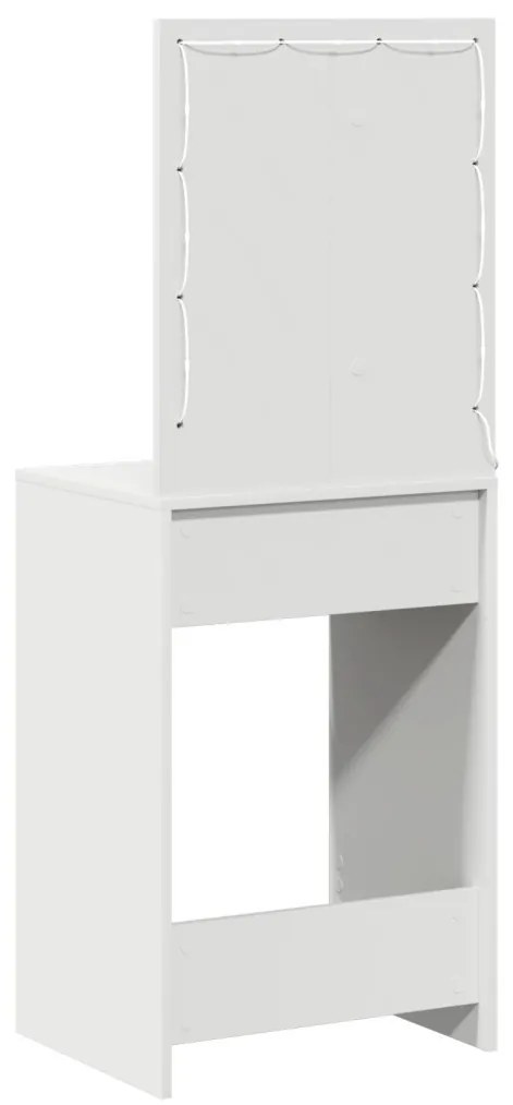 LED-es pipereasztal Fehér 50x41x135 cm