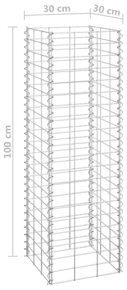 4 db vas gabion magaságyás 30 x 30 x 50 / 100 / 150 / 200 cm