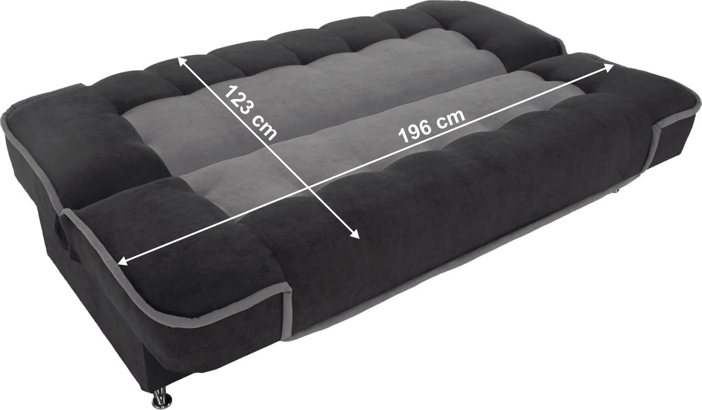 Kinyitható dívány, sötétszürke/világosszürke, PERSI