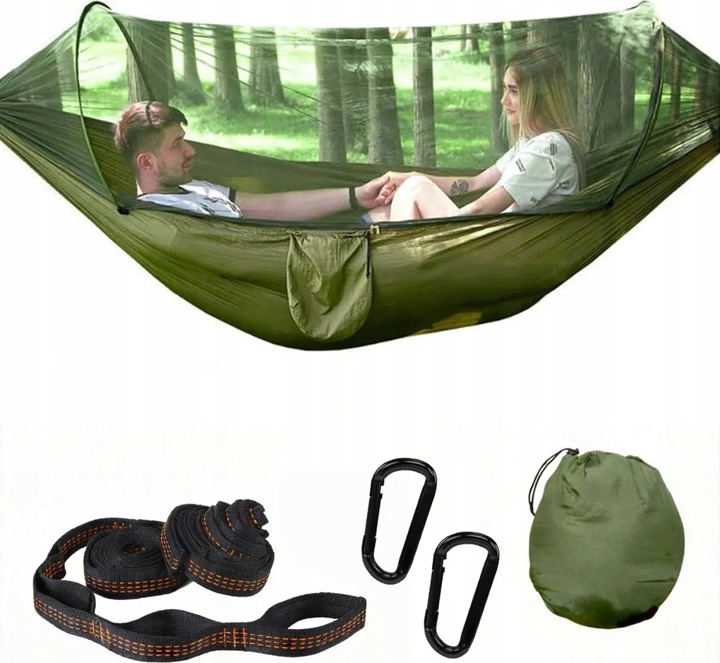 Nagy Függőágy Szúnyoghálóval Túra Napozóágy Túlélő Piknik 300KG-IG