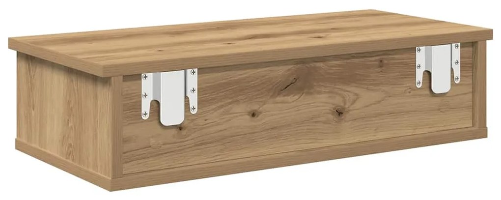 Falipolc fiókokkal artisian tölgy 60x25x15 cm műszaki fa