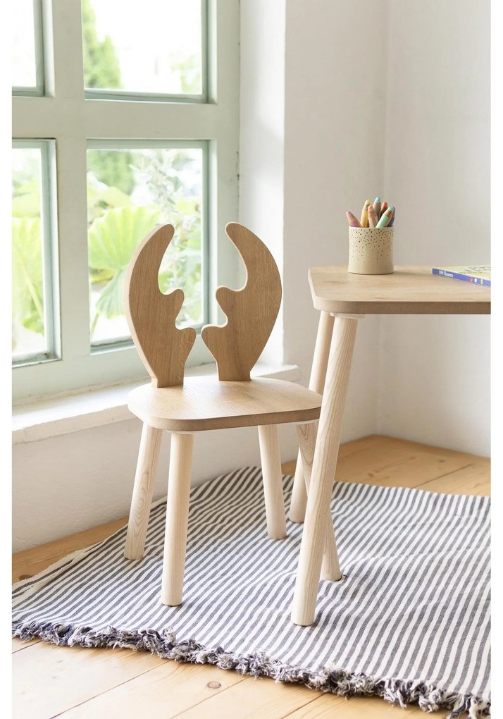 Gyerekasztal székekkel Deer One Chair Set - Brown