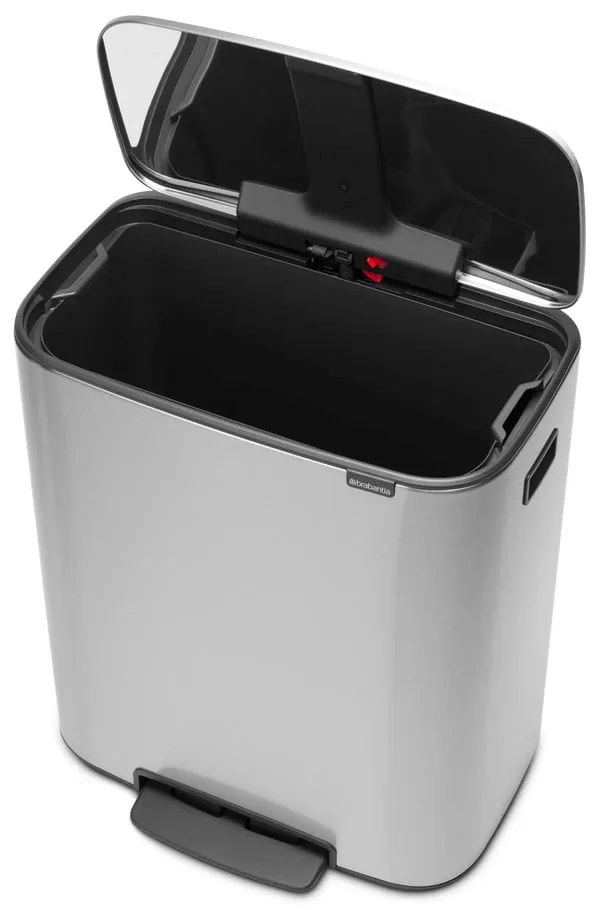 Matt ezüstszínű acél pedálos szemetes 60 l Bo – Brabantia