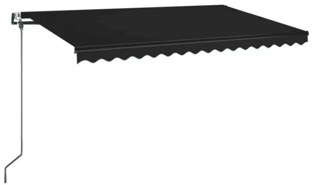 antracitszürke szélérzékelős és LED-es napellenző 450 x 350 cm