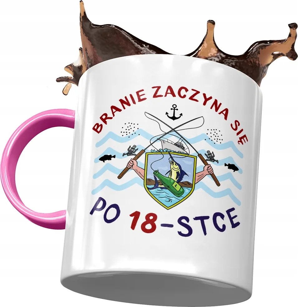 Rózsaszín Bögre Születésnapra 18 18. 18. Ajándék Nyomtatott Fotóval