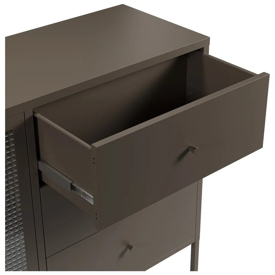 Szürke fém tálalószekrény 140x90x40 cm Layna – Marckeric