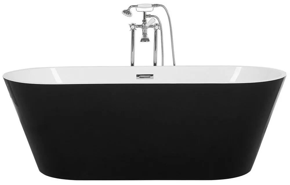 Fekete szabadon álló fürdőkád 170 x 70 cm CABRITOS Beliani