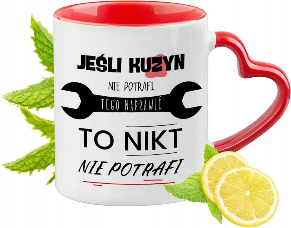 Unokatestvérnek Piros Bögre Szív Alakú Füllel Ajándék