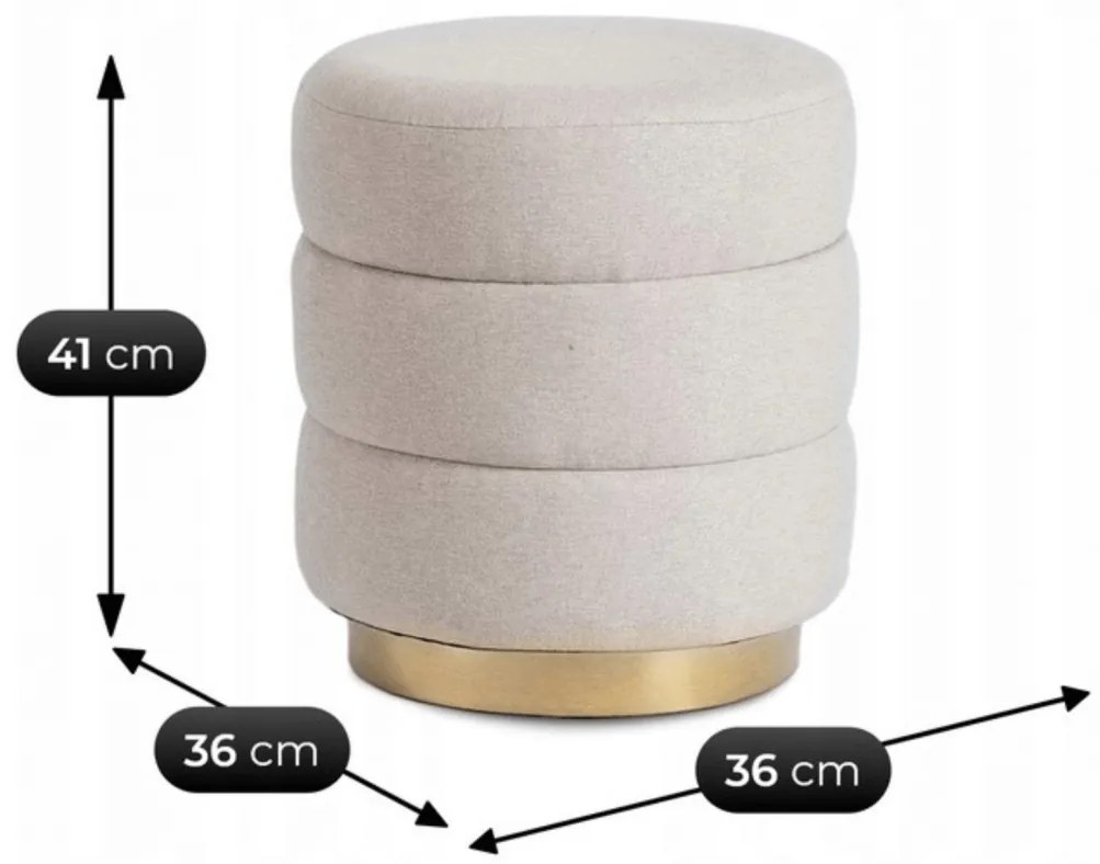 Bézs kárpitozott puff AURA