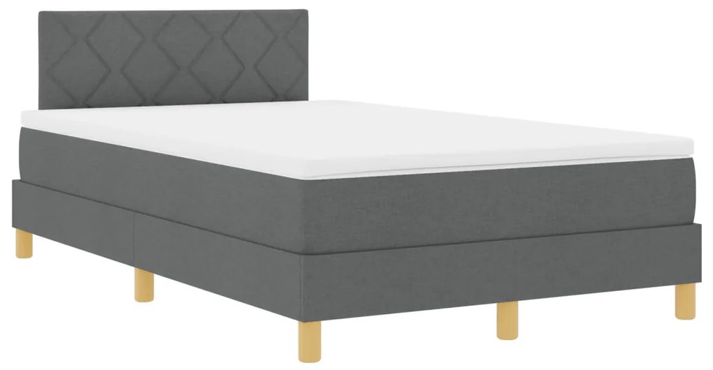 Boxspring ágy matraccal &amp; LED Sötétszürke 120x200 cm Szövet
