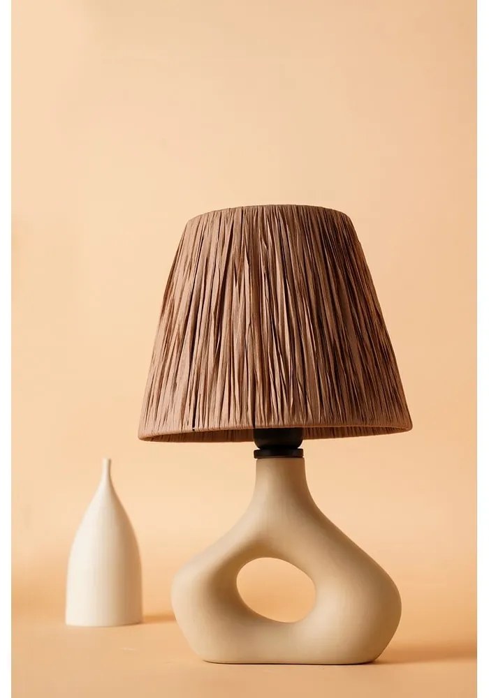 Bézs asztali lámpa papír zsinór búrával (magasság 40 cm) Serin – Opviq lights