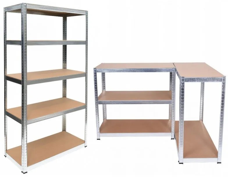 Álló polc, fém, 180X90X40, 175 kg / polc