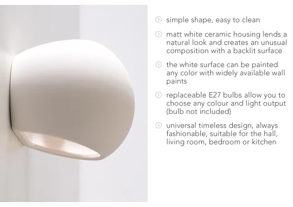 Fali lámpa GLOBE 1xE27/60W/230V fehér