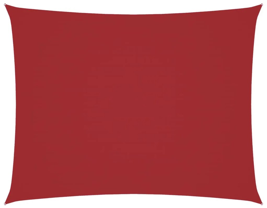 piros téglalap alakú oxford-szövet napvitorla 3 x 4 m