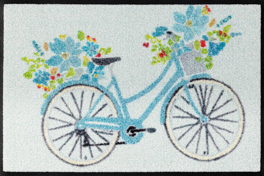 Virágos bicikli lábtörlő - 40*60 cm (Választható méretek: 50*75 cm)