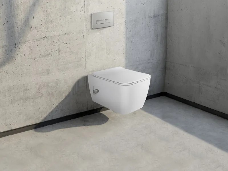 CeraStyle HERA fali WC - MATT FEHÉR - BEÉPÍTETT bidé funkcióval - perem nélküli - 52 cm