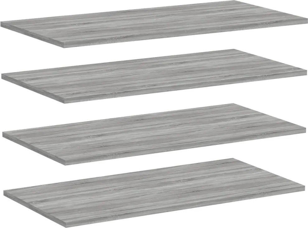 vidaXL 4 db szürke sonoma színű szerelt fa fali polc 80 x 40 x 1,5 cm