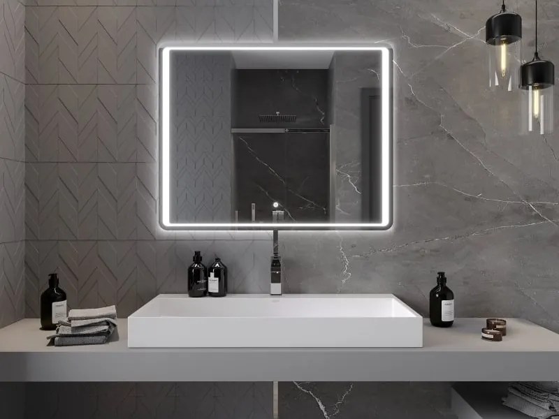 Mexen Zusa megvilágított fürdőszobai tükör 100 x 80 cm, LED 6000K, párásodásgátló - 9808-100-080-611-00