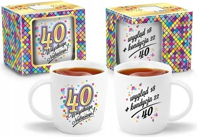 Bögre Mozaik 330 ML 40 Év Boldog Születésnapot