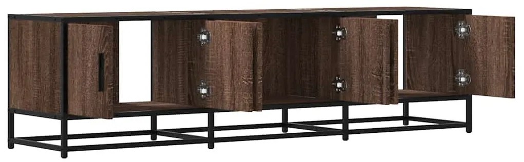barna tölgy színű szerelt fa és fém TV-szekrény 150x35x41 cm