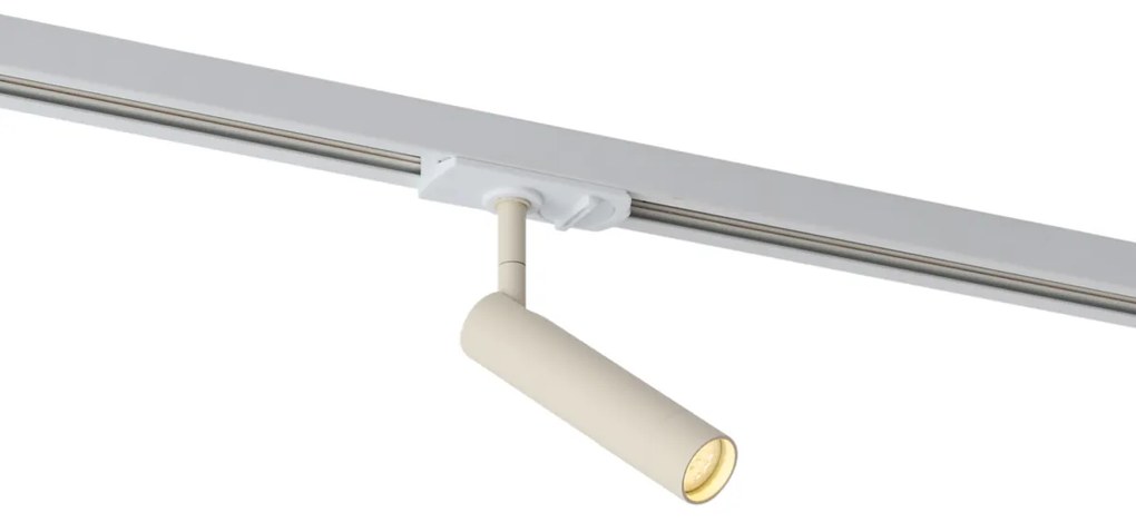 Modern spotlámpa bézs színben fehérrel 1 fázisú sínrendszerhez - Iconic Ivy